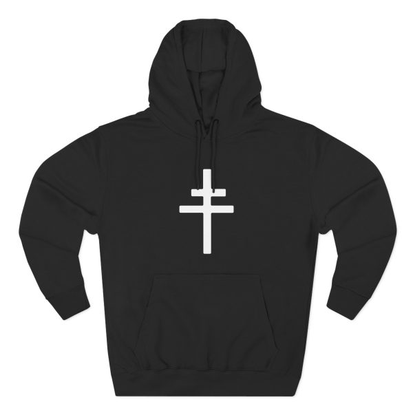 President White Cross Logo Three-panel Fleece Hoodie